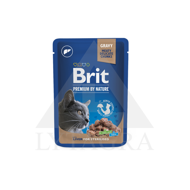 Brit Premium ėdalas sterilizuotoms katėms su kepenimis 100 g