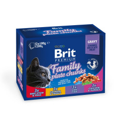 Brit Premium konservai katėms maiš. Family Plate 1200 g (12x100 g)