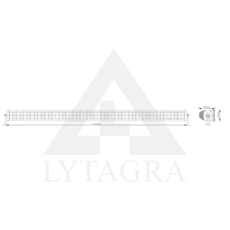 LED BAR žibintas 300W, combo spindulys, L 138cm lenktas