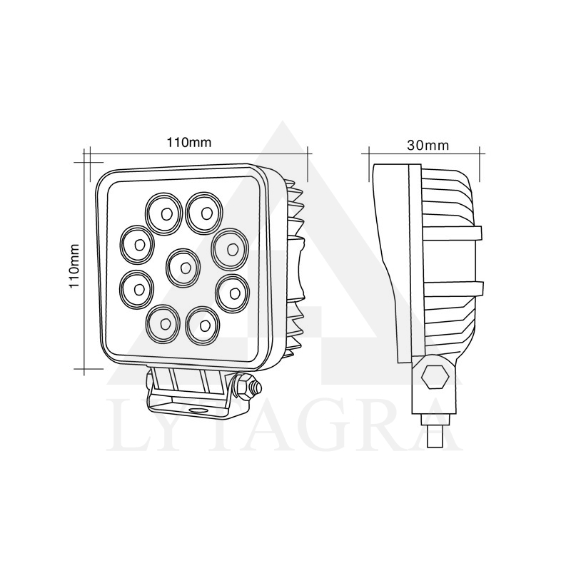 LED Darbo Žibintas 27W/30° Siauro spindulio EMC