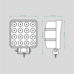 LED Darbo žibintas 48W Siauro Spindulio E9 EMC