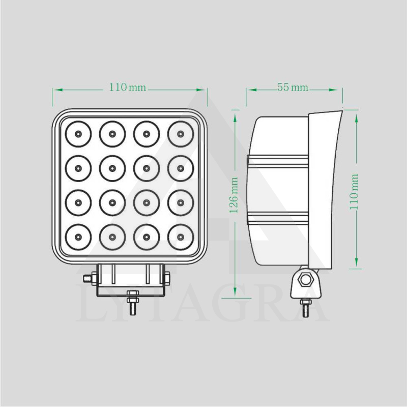 LED Darbo žibintas 48W Siauro Spindulio E9 EMC