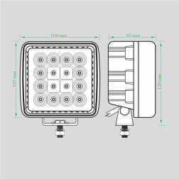LED Darbo Žibintas 48W Kombinuoto spindulio EMC