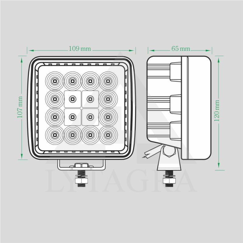 LED Darbo Žibintas 48W Kombinuoto spindulio EMC