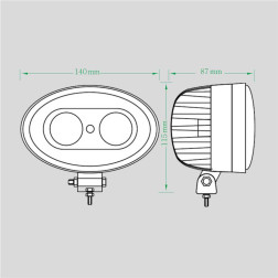 LED krautuvų žibintas 10-80V  mėlyno siauro spindulio