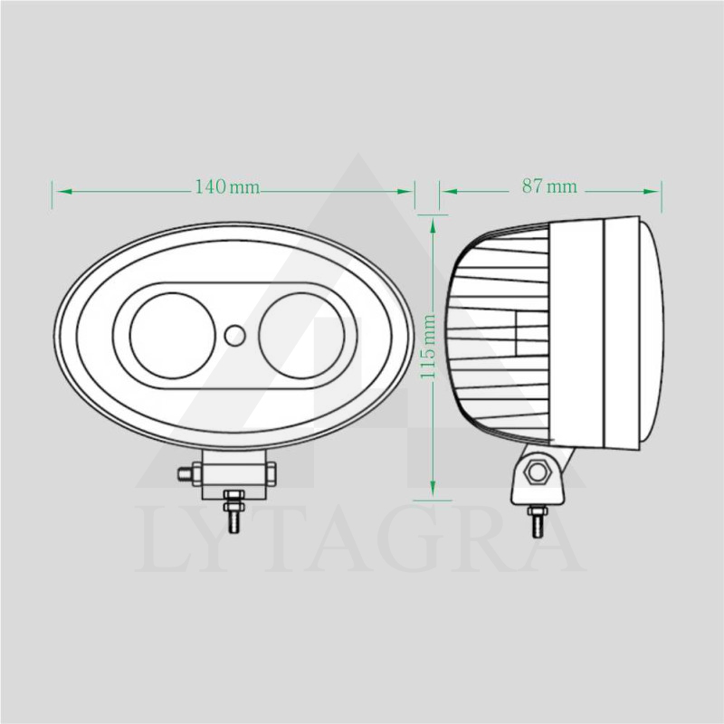 LED krautuvų žibintas 10-80V  mėlyno siauro spindulio