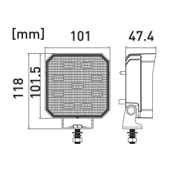 LED darbo žibintas 35W  3800lm  (plataus spindulio)  OSRAM P8  ECE R10