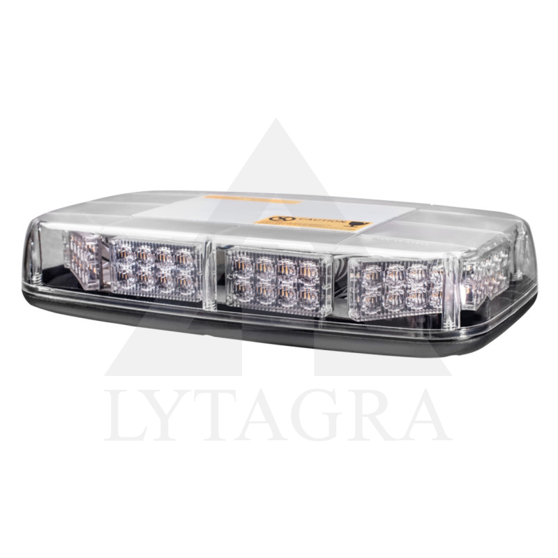 Sertifikuotas LED švyturėlis BAR oranžinis stiprus magnetinis padas 275x160x50mm, 12V-24V