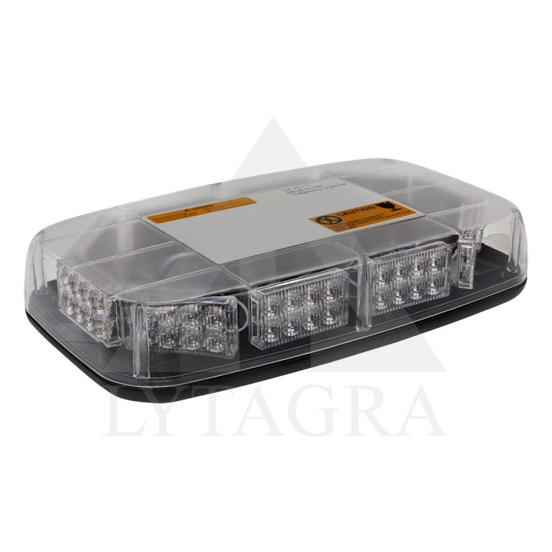 Sertifikuotas LED švyturėlis BAR oranžinis stiprus magnetinis padas 275x160x50mm, 12V-24V