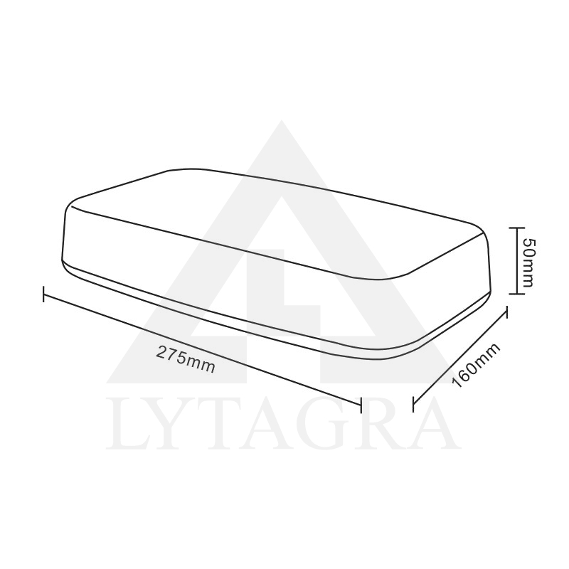 Sertifikuotas LED švyturėlis BAR oranžinis stiprus magnetinis padas 275x160x50mm, 12V-24V