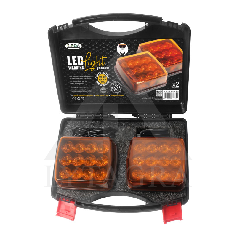 LED švyturėlių pakraunamas komplektas, oranžinis, belaidis, magnetinis