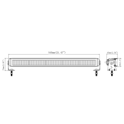 LED BAR sertifikuotas žibintas 65W / 10W, l 55cm LED BAR sertifikuotas žibintas 65W / 10W, l 55cm