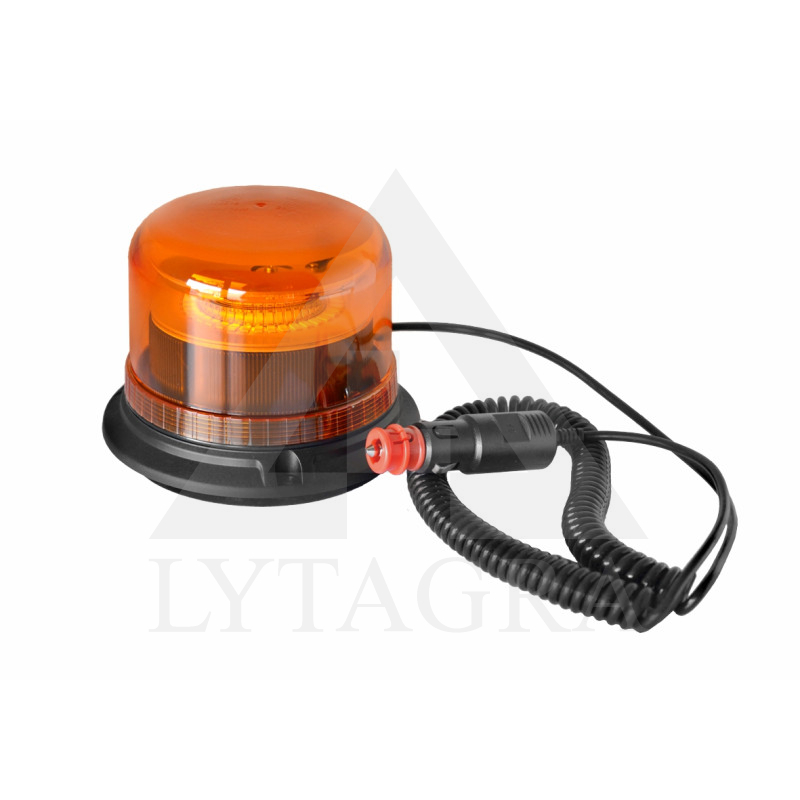 LED švyturėlis oranžinis su magnetu ir prisukamas 12-24V