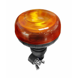 LED švyturėlis geltonas, mini (86x138mm) su vibracijai atspariu laikikliu, 12/24V