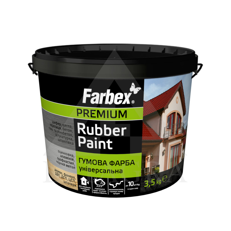 Dažai FARBEX FARBA GUMOVA, grafitas, 3.5 kg