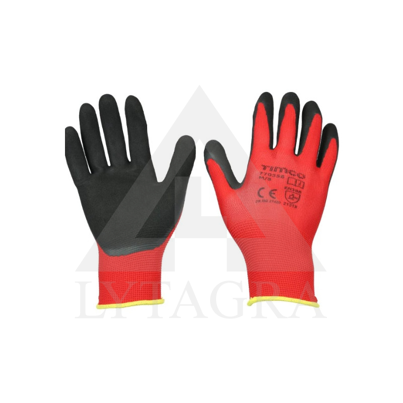 Raudonos Grip pirštinės XL