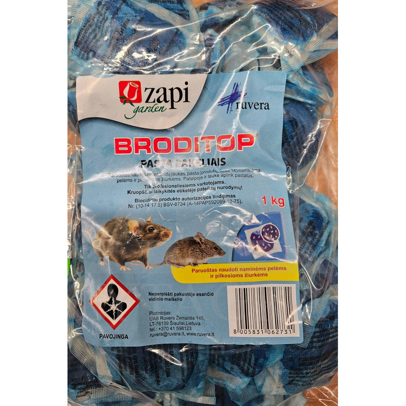 Broditop pasta graužikų nuodai 1 kg
