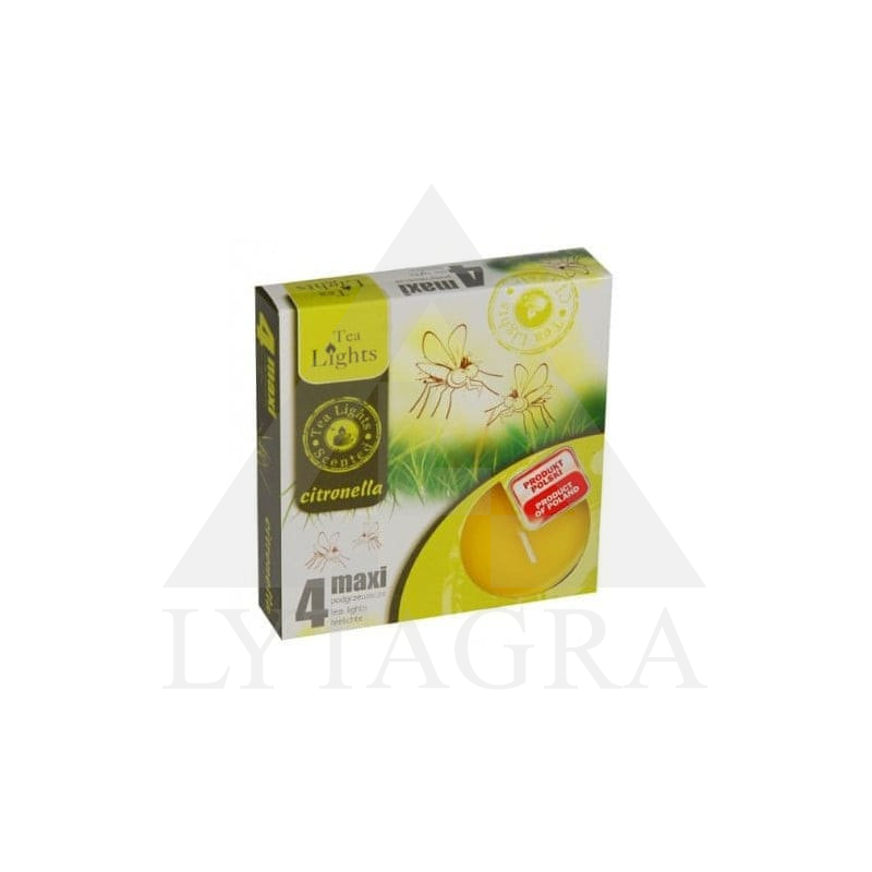 Arbatinės žvakės nuo uodų Citronella 4vnt