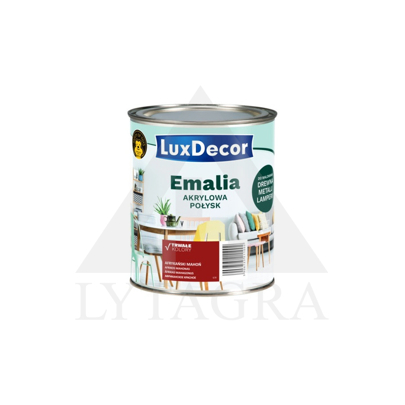 Emaliniai dažai LUXDECOR, blizgūs, afrikos mahonas, 750 ml.