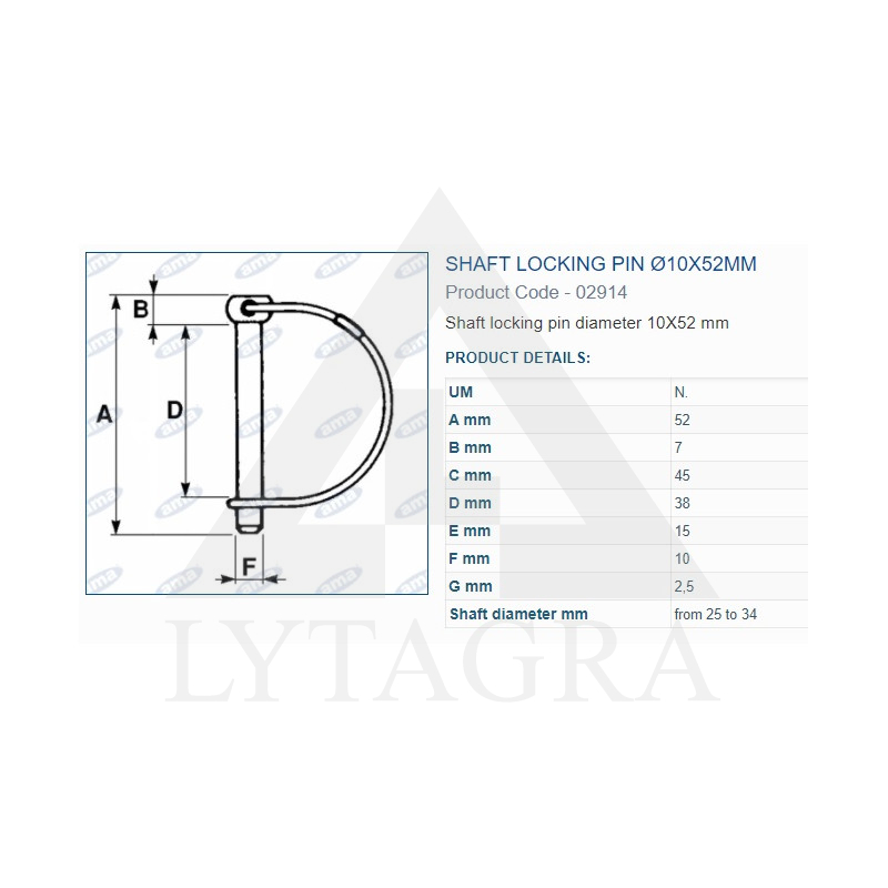 Fiksavimo kaištis 10x52mm 5 vnt