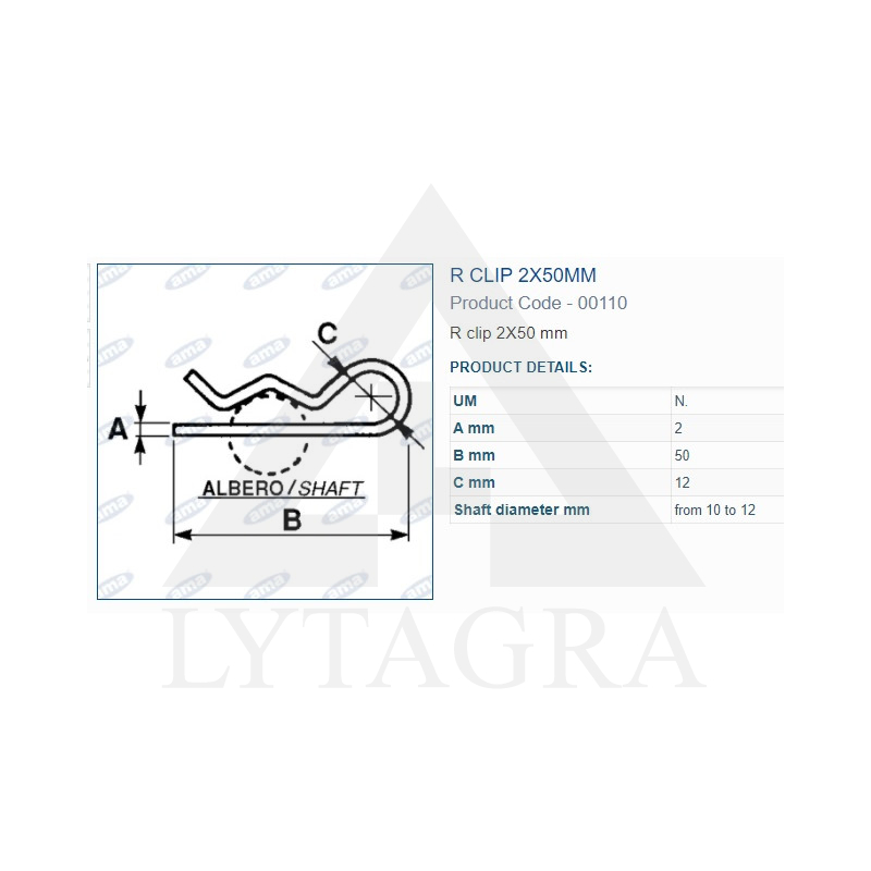 Fiksatorius kaištinis 2x50mm 5 vnt