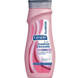 Šampūnas ir balzamas viename su šilko proteinais "Genera Glamour 2 in 1", 300 ml