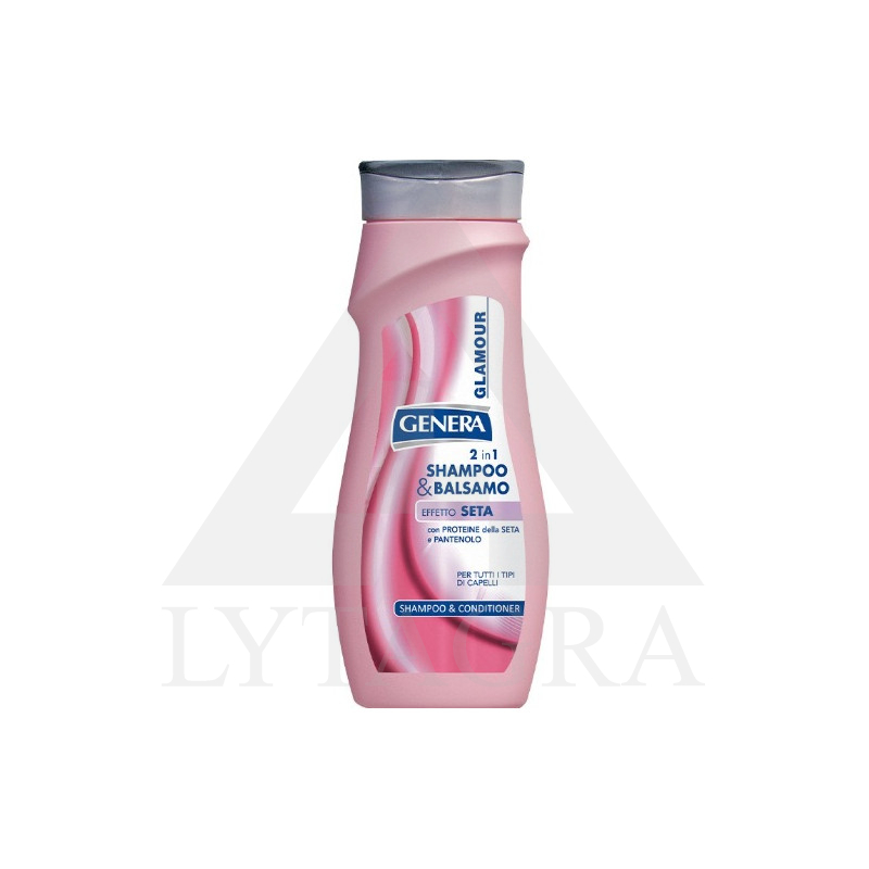 Šampūnas ir balzamas viename su šilko proteinais "Genera Glamour 2 in 1", 300 ml