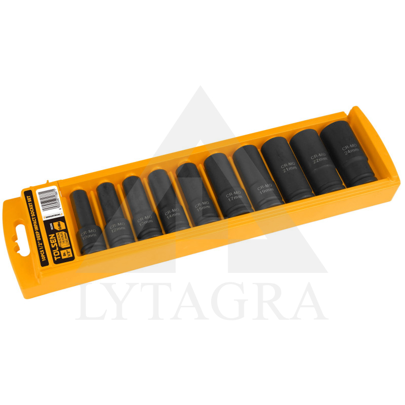 Smūginių galvučių rinkinys prailg 10-24 mm/10vnt. / 1/2 TOLSEN 18296