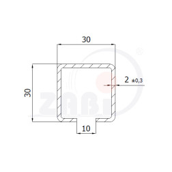 Profilis vartų ratukams Zabi PROF, 30x30 L6m Profilis vartų ratukams Zabi PROF, 30x30 L6m