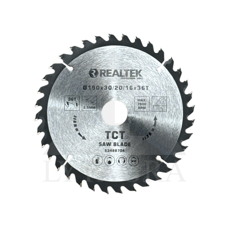 Pjovimo diskas medienai Realtek 63488704 190x30/20/16x36T