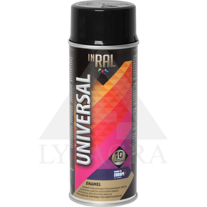 Aeroziliniai dažai INRAL UNIVERSAL RAL9005, Tamsiai juoda, blizgūs