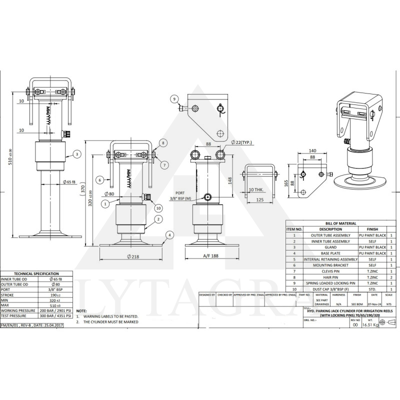 KHPJCM009 PIEK. KELIKLIS HIDR. 5.8T 320-510MM