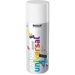 Universali aerozolinė emalė BIODUR, balta RAL9010, 400 ml