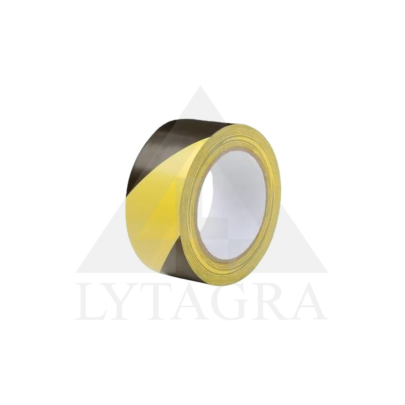 Juosta žymėjimo GEKO PVC geltona / juoda 50 mm x 30 m