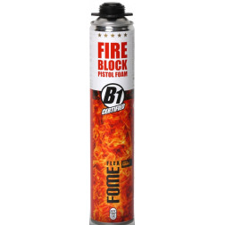 priešgaisrinės montavimo putos FOME FLEX FIRE BLOCK rožinė 750 ml.
