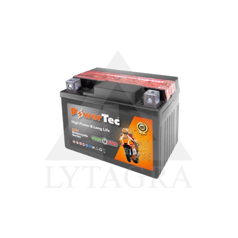 Akumuliatorius MOTO 12V 3Ah 50A PowerTec YTX4LB-BS-AGM