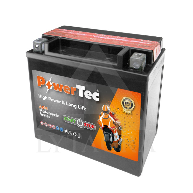 Akumuliatorius MOTO 12V 12Ah 200A PowerTec YTX14-BS-AGM