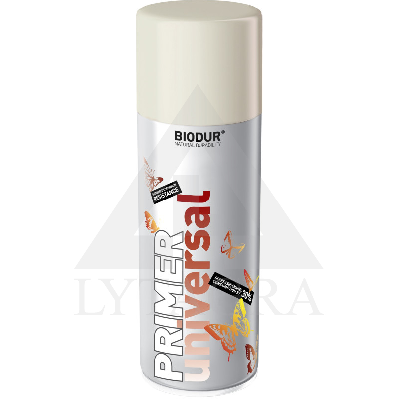 Universalus aerozolinis gruntas BIODUR, baltas, 400 ml