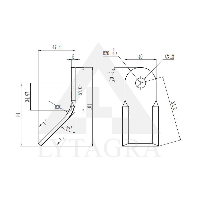 Y formos peiliukai EF žoliapjovėms