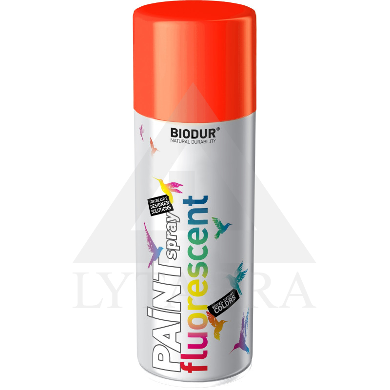 Fluorescencinė aerozolinė emalė BIODUR, oranžinė RAL3024, 400 ml