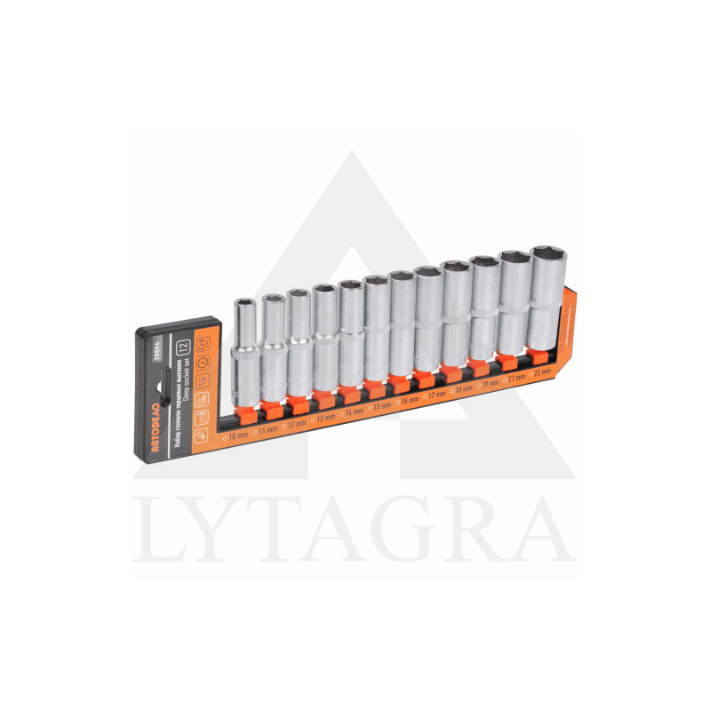 GALVUČIŲ RINKINYS 11VNT (1/2, 6PT, 8-24MM) 39853