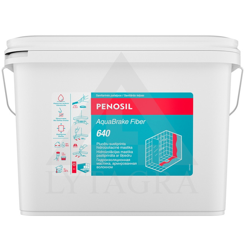 Hidroizoliacinė mastika PENOSIL AquaBrake Fiber 640 20 kg.