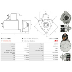 Reduktorinis starteris  12V 2,7kW 123708003