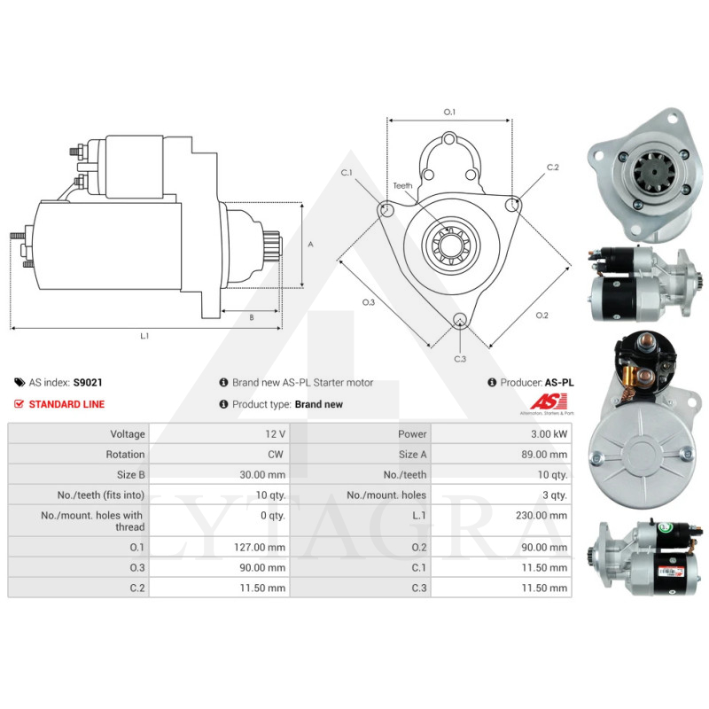 Starteris 12V 2,8Kw 123708107