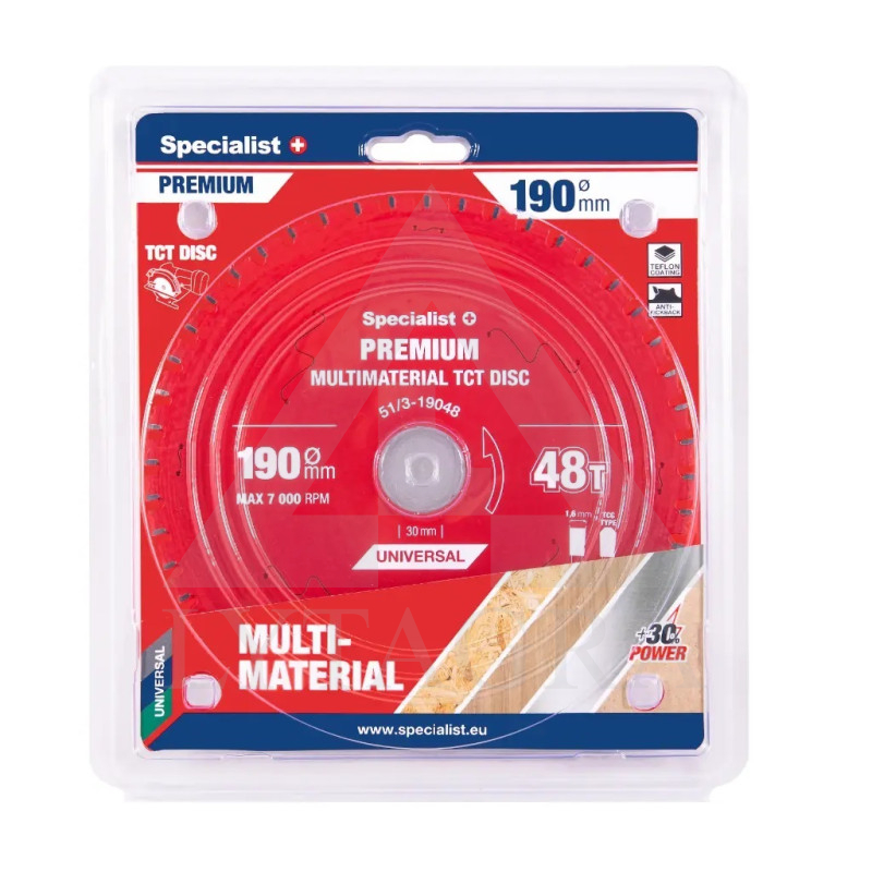 51/3-19048 PJOV. DISKAS 190X48TX30MM MULTIMATERIALPREMIUM SPECIALIST+