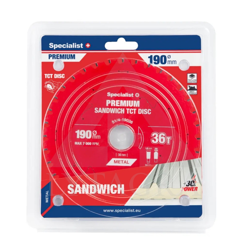 51/4-19036 PJOVIMO DISKAS 190X36TX30MM SANDWICHPREMIUM SPECIALIST+