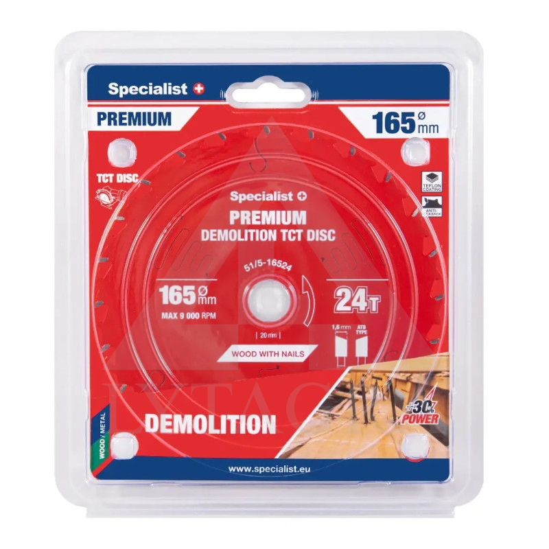 51/5-16524 PJOVIMO DISKAS 165X24TX20MM DEMOLITIONPREMIUM SPECIALIST+
