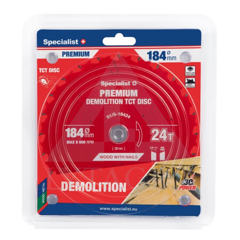 51/5-18424 PJOV. DISKAS 184X24TX20/16MM DEMOLITIONPREMIUM SPECIALIST+
