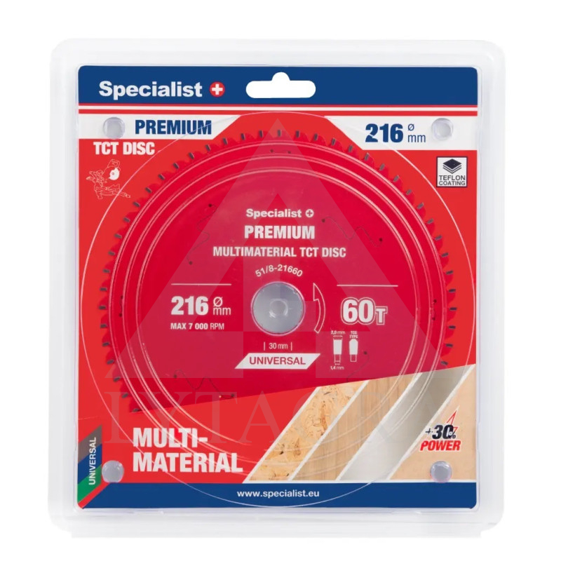 51/8-21660 PJOV. DISKAS 216X60TX30MM MULTIMATERIALPREMIUM SPECIALIST+