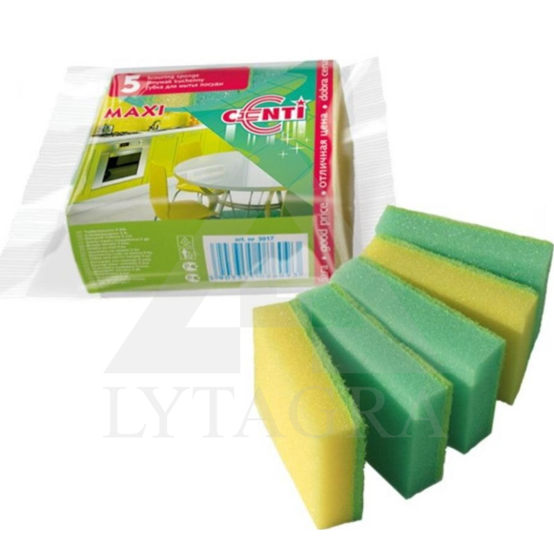Virtuvinės kempinėlės CENTI MAXI 5 vnt.
